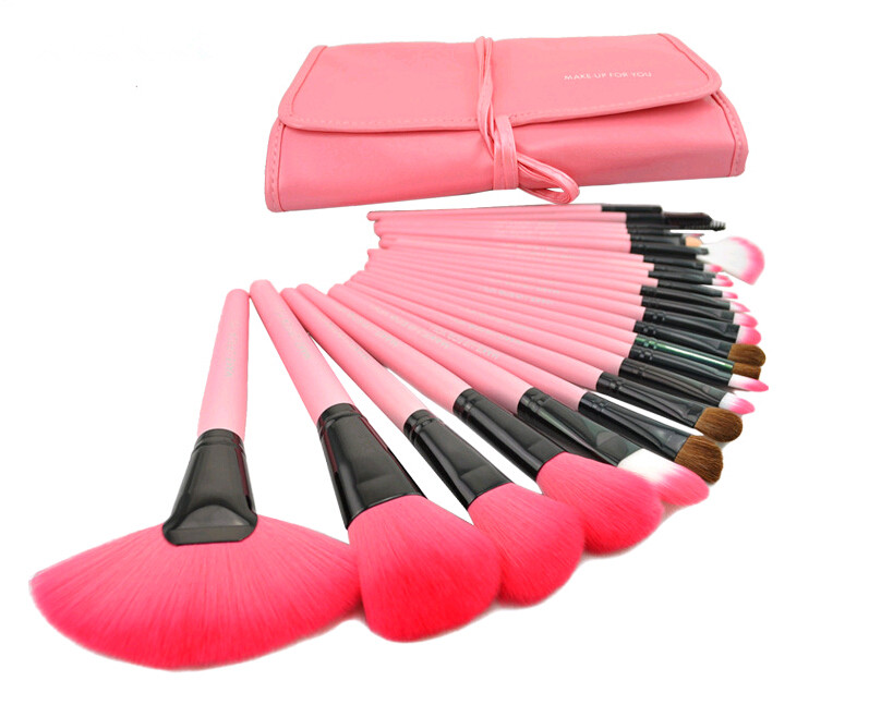 24 Pcs Professional Women Loose Powder Brush Make-up Cosmetic Facial Brushes Set